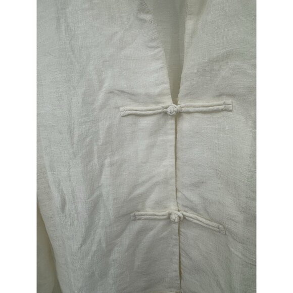 Eileen Fisher Silk Linen Top Women Plus Size 2X Ivory Minimalist Lagenlook - Picture 7 of 9